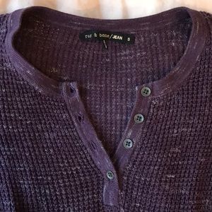 RAG & BONE / JEAN PURPLE WAFFLE SWEATER